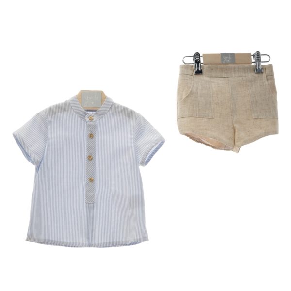 Pantalón lino y camisa rayas