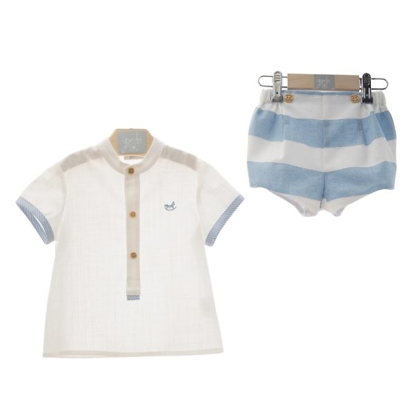 Pantalón rayas grandes y camisa a juego