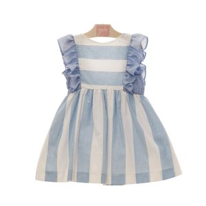 Vestido a rayas en azul y blanco