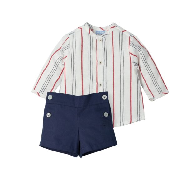 Pantalón y camisa rayas marinero