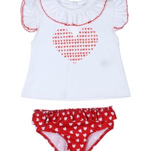 Conjunto baño niña corazones