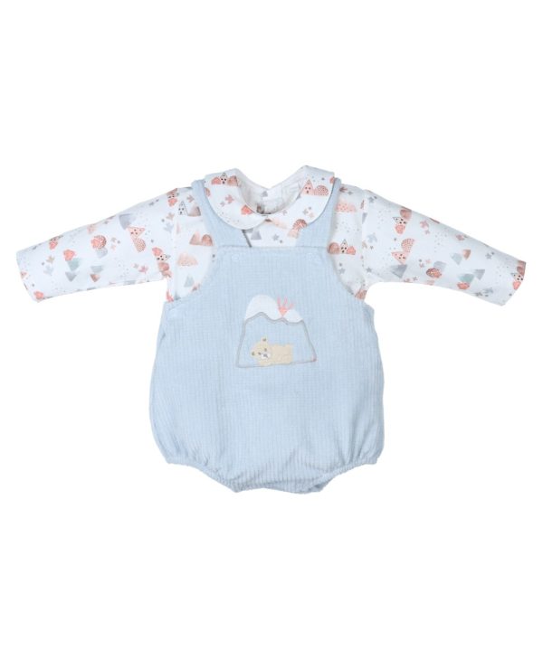 Ranita y blusita con estampado de casitas y pajaritos POPYS