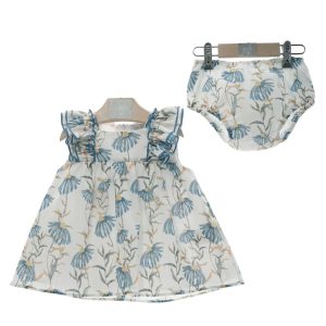 Vestido con braguita con flores azul zafiro 