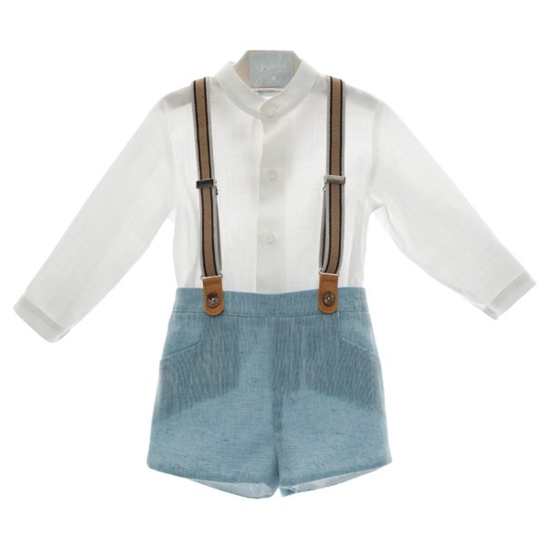 Pantalón lino con tirantes y camisa cuello mao "Familia Medieval" YOEDU